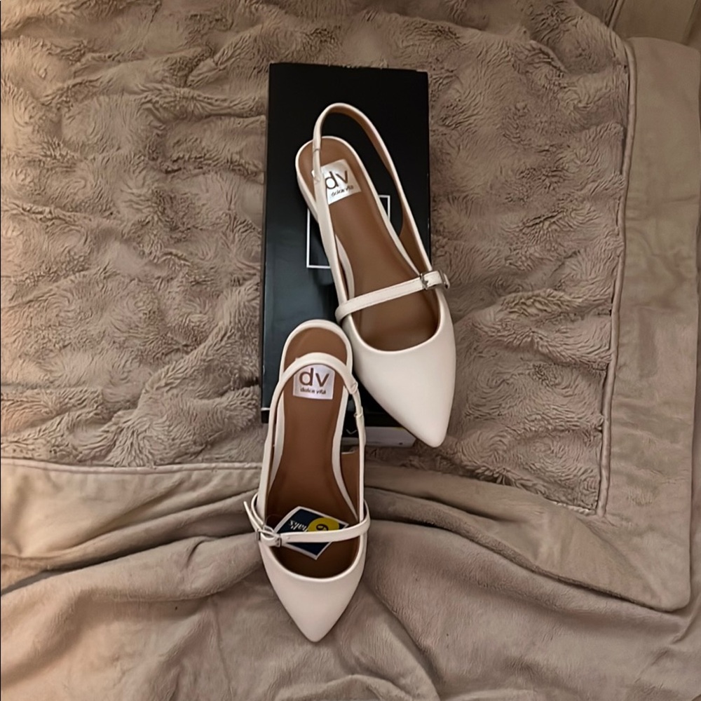 DV by Dolce Vita White Slingback Flats